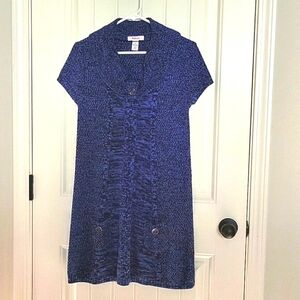 Cowl Neck Sweater Dress with buttons and pockets